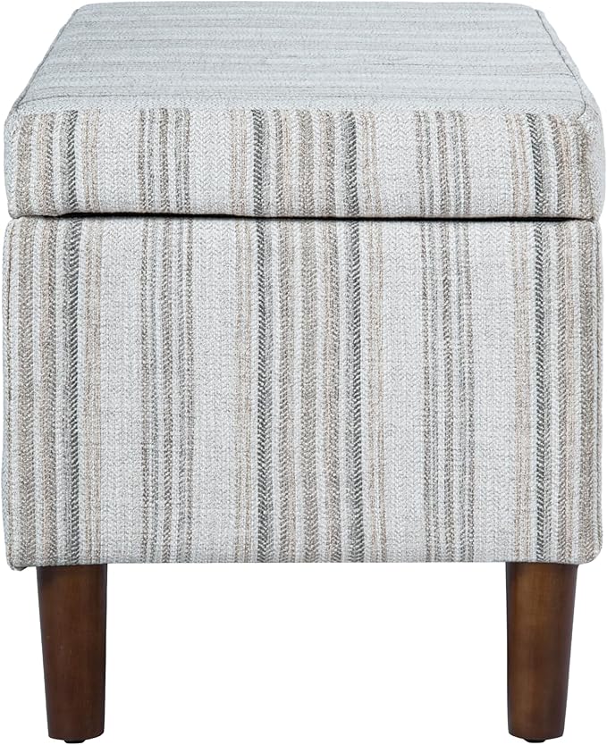 HomePop Malmo Bench - Gray Striped Pattern