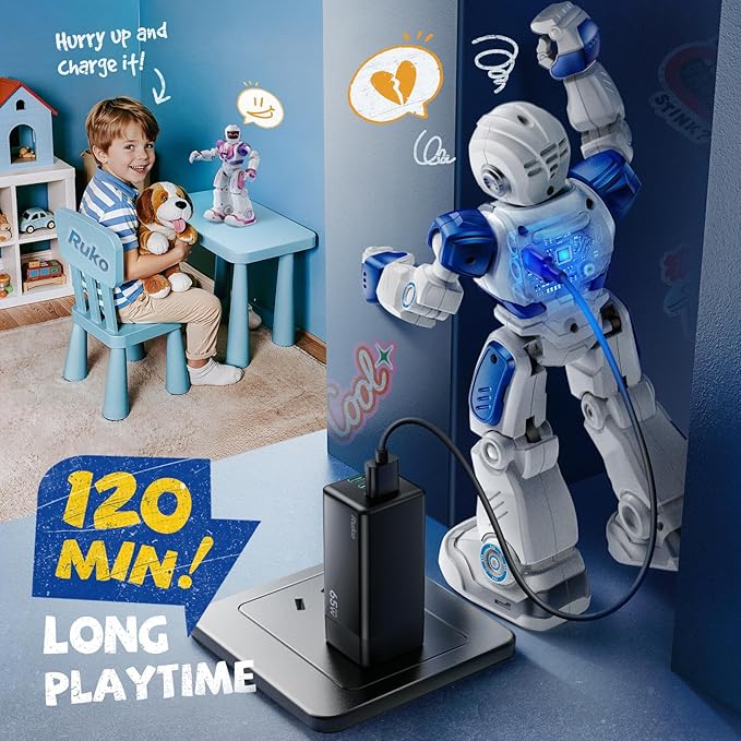 Ruko 6088 プログラマブルロボット、ジェスチャー感知機能付きスマートリモコンロボット 3〜6歳の子供向け、クリスマス誕生日プレゼント