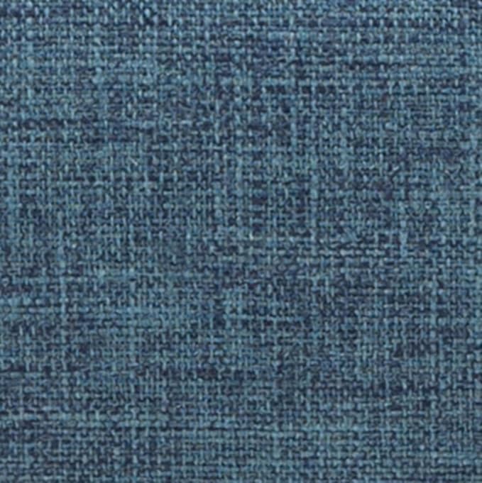 SIMPLIHOME Waverly Tufted Ottoman Bench - 48 inch Wide Upholstered Linen Look Fabric Rectangle Footstool Ottoman in Indigo Blue, Traditional Bench for Bedroom, Entryway or Living Room with Carved Legs