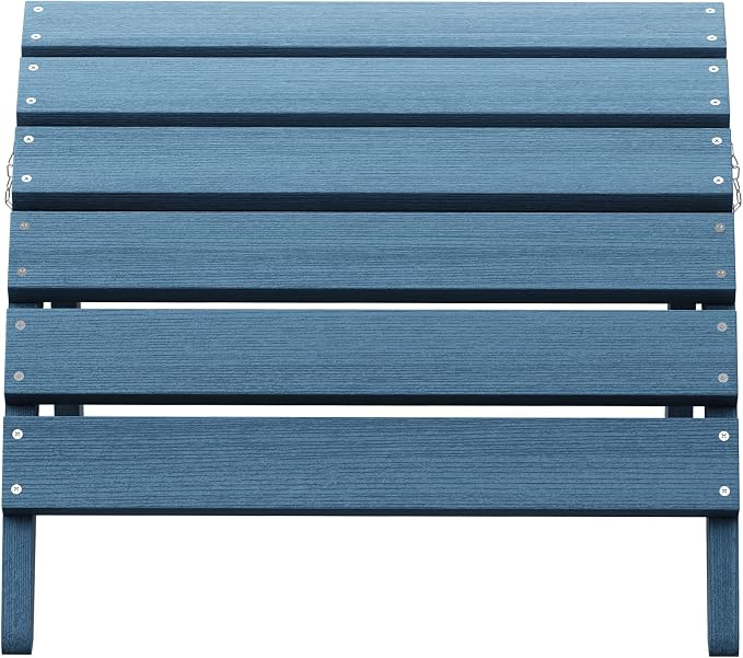 SERWALL Folding Adirondack Footrest Without Assembly, All Weather Use Adirondack Footstool, Blue