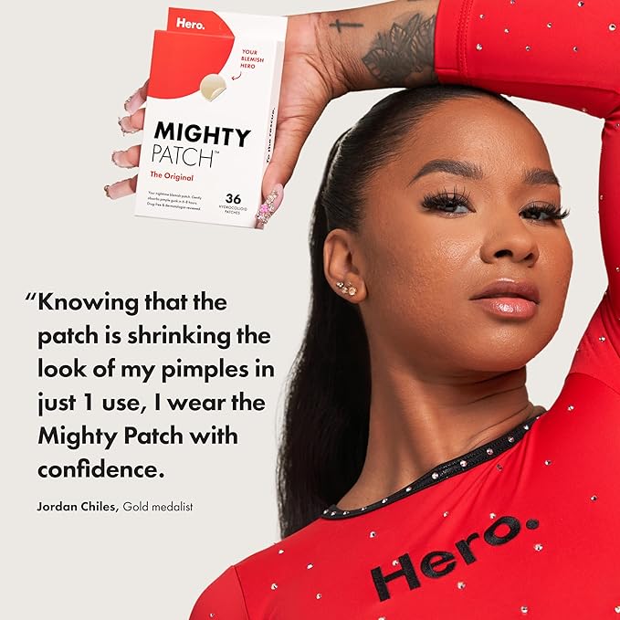 Mighty Patch Original Patch from Hero Cosmetics - #1 Hydrocolloid Acne Pimple Patches for Face, Shrinking Zits & Whiteheads in 1 Use, Nighttime Spot Pimple Stickers for Face, 36 Count