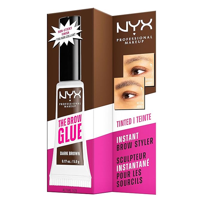 NYX PROFESSIONAL MAKEUP ザ ブロウ グルー エクストリームホールド ティンテッドアイブロウジェル - ダークブラウン