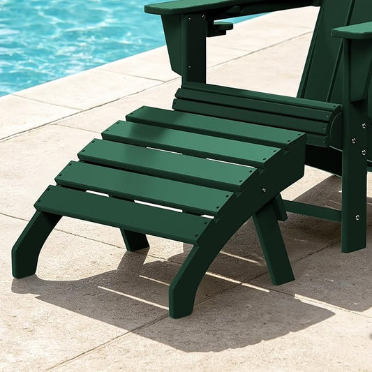 Costaelm Adirondack Chair Footrest, Patio Footstool, Ottoman Outdoor Foot Rest for Patio Waterproof, Adirondack Ottoman Patio Footstool, Dark Green