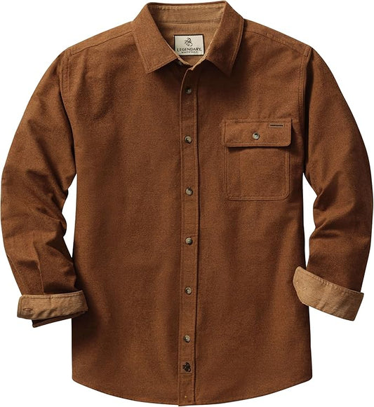 Legendary Whitetails Mens Long Sleeve Button Down 100% Cotton Flannel Shirt