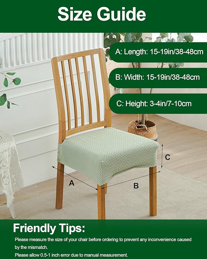 CRFATOP Jacquard Dining Room Chairs Seat Covers Set of 4 with Soft Bench Chair Cover Stretch Kitchen Chair Slipcover Washable Seat Cushion Slipcover Protector for Hotel Ceremony Banquet Wedding,B24