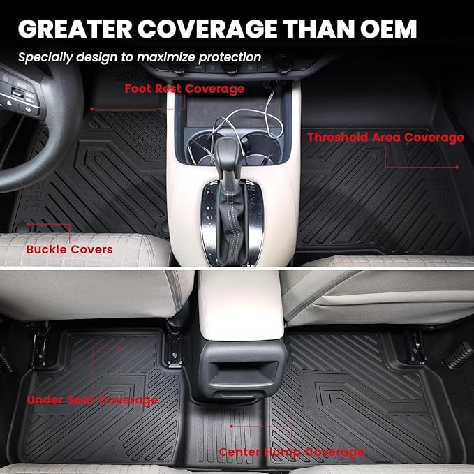 LASFIT Floor Mats & Cargo Mat with Backrest Mat for Honda HRV 2027 2026 2025 2024 2023 Sport/LX/EX-L & for Acura ADX 2025-2026, All Weather TPE Custom Fit HR-V Floor Liner Accessories Full Set