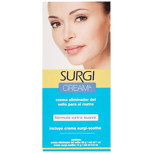 Surgiwax 女性用脱毛クリーム – 顔、首、敏感肌用除毛クリーム、プロ仕様の脱毛剤、1オンス