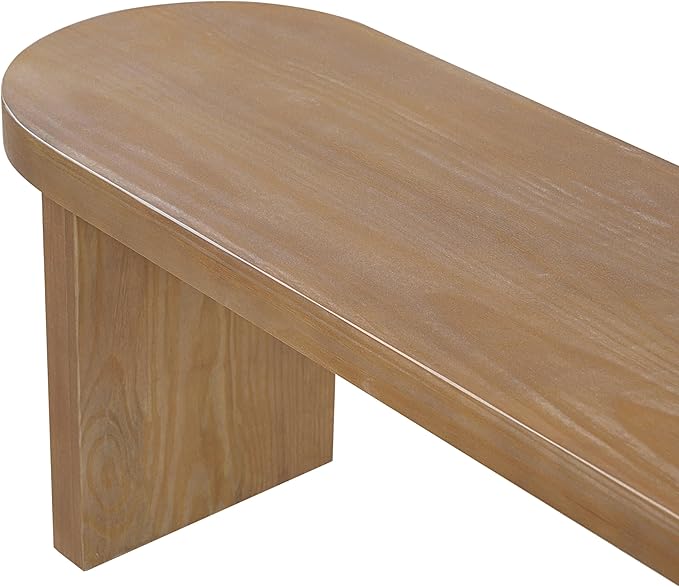 Christopher Knight Home Arford 62.8" Indoor Pine Dining Bench, Solid Wood Bench Seat for Dining Table, Modern Oval Dining Seat, Spacious Seating, Long Footstool for Living Room Dining Room, Pine Wood