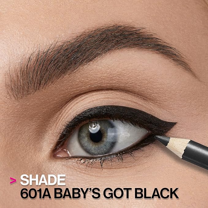 wet n wild カラーアイコン コールアイライナーペンシル – 豊かな高発色、なめらかなクリーミーな使い心地、長時間持続するマットな仕上がり、多用途、クルエルティフリー – Baby's Got Black, (2個パック)