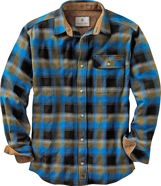 Legendary Whitetails Mens Long Sleeve Button Down 100% Cotton Flannel Shirt