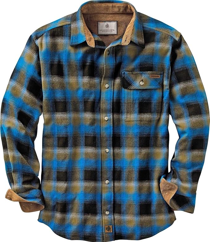 Legendary Whitetails Mens Long Sleeve Button Down 100% Cotton Flannel Shirt