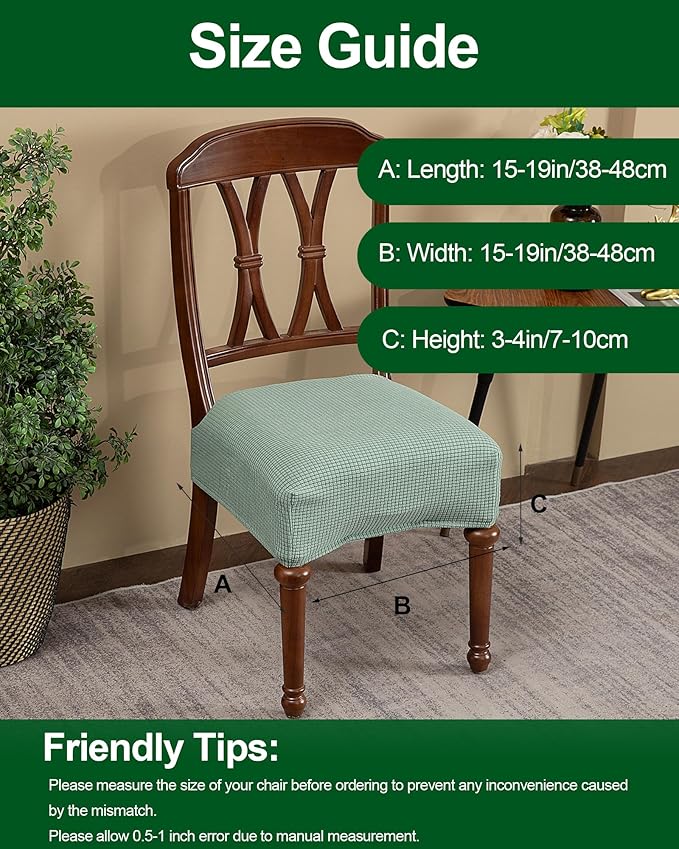 CRFATOP Jacquard Dining Room Chairs Seat Covers Set of 4 with Soft Bench Chair Cover Stretch Kitchen Chair Slipcover Washable Seat Cushion Slipcover Protector for Hotel Ceremony Banquet Wedding,B17