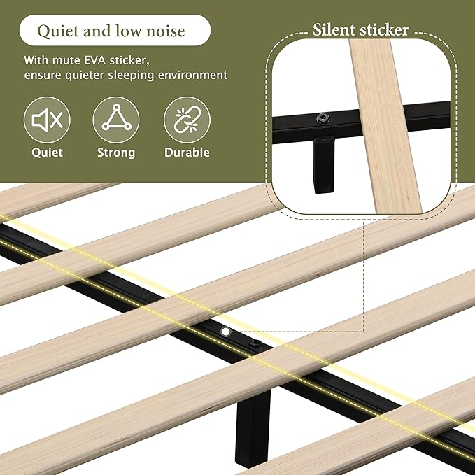 Christopher Knight Home Lanet Linen Upholstered King Size Bed Frame with Headboard, Modern King Bed Frame and Headboard, Wooden Slats Support, Easy Assembly, No Box Spring Needed, Beige