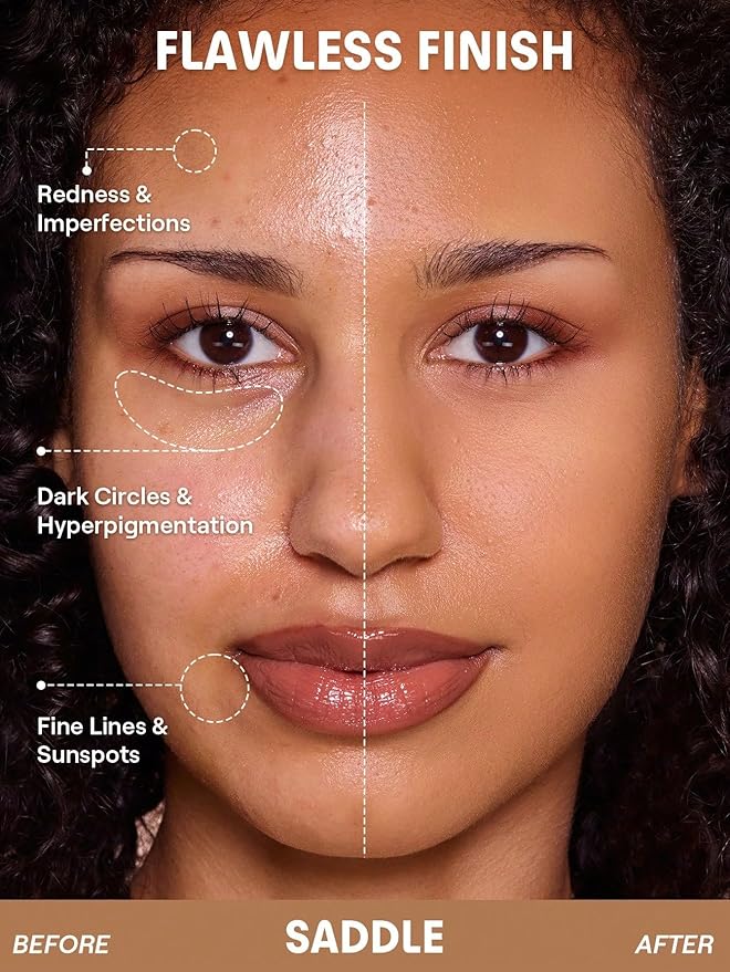 SHEGLAM Lock & Go Long-Lasting Cushion Foundation Soft Matte Weightless Waterproof for Flawless Base Makeup-Saddle