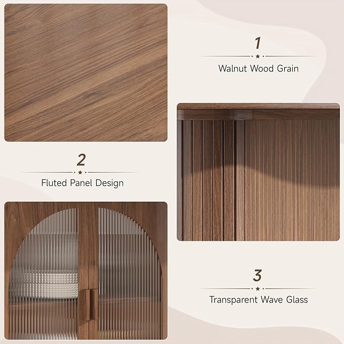 ONBRILL 70 Inch Oval Dining Table for 6-8, Modern Dining Room Table with 2-Tier Storage Space, Wood Kitchen Table with LED Light, Dinner Table with Heavy Duty Legs, Walnut