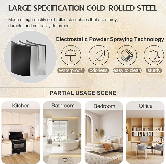 GAIOUS 71" Tall Metal Storage Cabinet with 2 Doors and 4 Adjustable Shelves, Kitchen Pantry Cabinet White Freestanding Cupboard, 5 Tier Multifunctional Steel Storage for Office, Kitchen, Dining Room