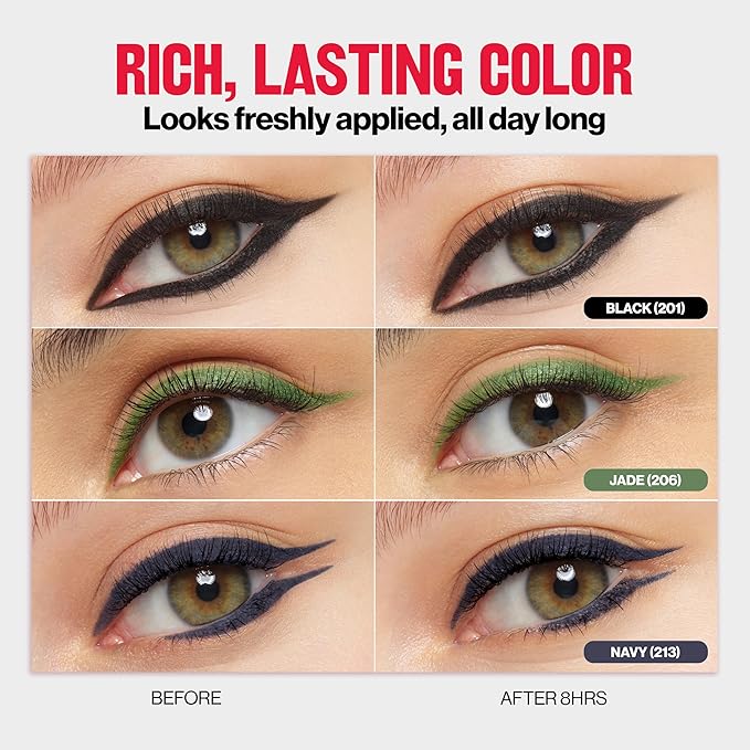REVLON ColorStay Pencil Waterproof Eyeliner, Smudge-Proof, Eye Makeup with Built-In Sharpener, Packaging May Vary, 201 Black, 0.01 oz