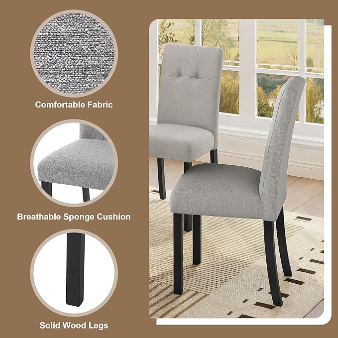 Merax 6-Piece Dining Table Set for 6, Modern Faux Marble Oval Kitchen Tabletop with Four Upholstered Chairs and One Bench for Dining, Living Room, Kitchen, Easy Assembly, White+ Gray