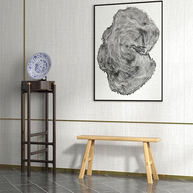 Vintage Wooden Bench Noodle Bench Asian Farmhouse Indoor Wooden Bench Handmade Solid Wood Decorative Stool for Living Room Dining Bedroom Entryway 2-3ps