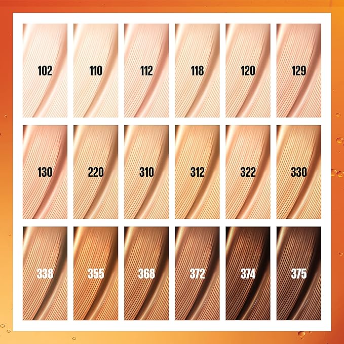 Maybelline Super Stay Up to 24HR Skin Tint, Radiant Light-to-Medium Coverage Foundation, Makeup Infused With Vitamin C, 375, 1 Count