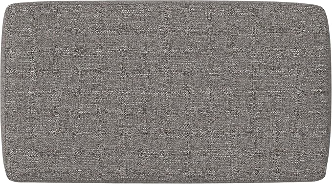 SIMPLIHOME Milltown Small Ottoman Bench - 27" Wide x 18" High Upholstered Tweed Look Fabric Rectangle Footstool Ottoman in Pebble Grey, Contemporary Bench for Bedroom with Cushioned Seat, Assembled