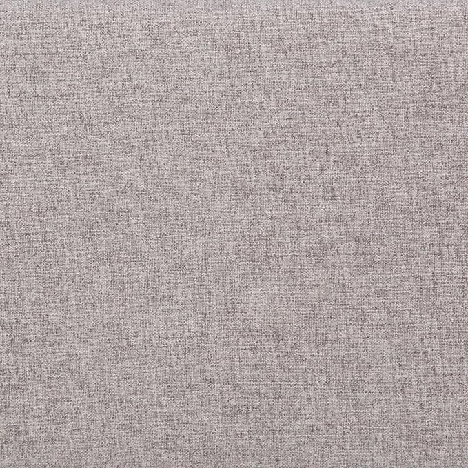 SIMPLIHOME Waverly Tufted Ottoman Bench - 48 inch Wide Upholstered Linen Look Fabric Rectangle Footstool Ottoman in Cloud Grey, Traditional Bench for Bedroom, Entryway or Living Room with Carved Legs