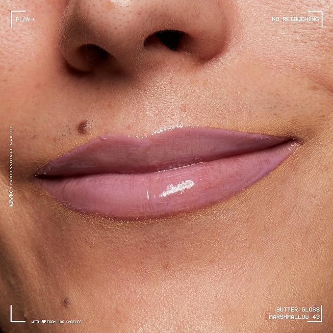 NYX PROFESSIONAL MAKEUP バター グロス、べたつかないリップ グロス - マシュマロ（ミューテッドライラック）