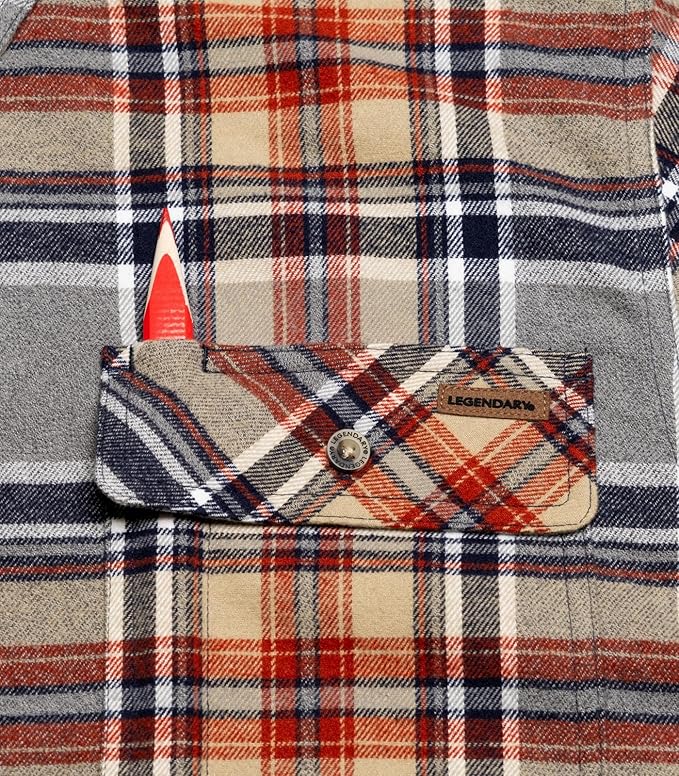 Legendary Whitetails Mens Long Sleeve Button Down 100% Cotton Flannel Shirt
