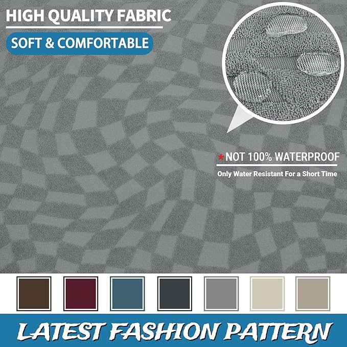 ZNSAYOTX 2026 Rectangle Ottoman Cover (L:57"-75") Super Stretch Soft Footrest Slipcover Form Fit, Universal Folding Foot Stool Covers with Non-Slip Elastic Band, Fashion Jacquard Texture, Light Grey