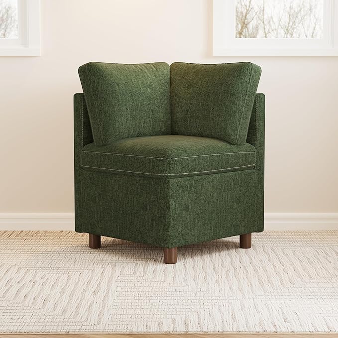 SITJOY Breakfast Nook Bench with Storage, Modular Corner Kitchen Banquette Seating, Dining Settee Couch, Upholstered Dining Bench with Back, Soft-to-Touch Fabric in Green, Corner Seat