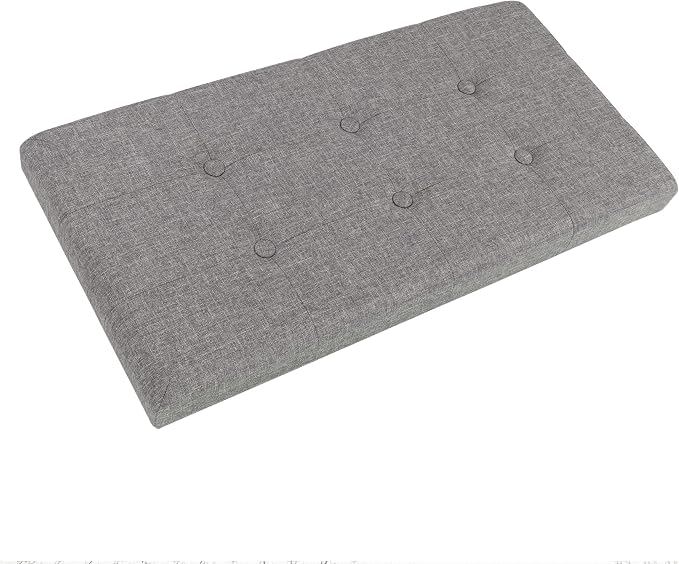 Lavish Home Folding Storage Ottoman - 30-Inch Folding Tufted Footrest, Linen Chest, or Bench with Removable Bin for Living Room, Bedroom, or Dorm (Dark Gray)