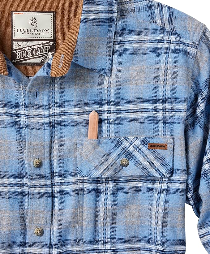 Legendary Whitetails Mens Long Sleeve Button Down 100% Cotton Flannel Shirt