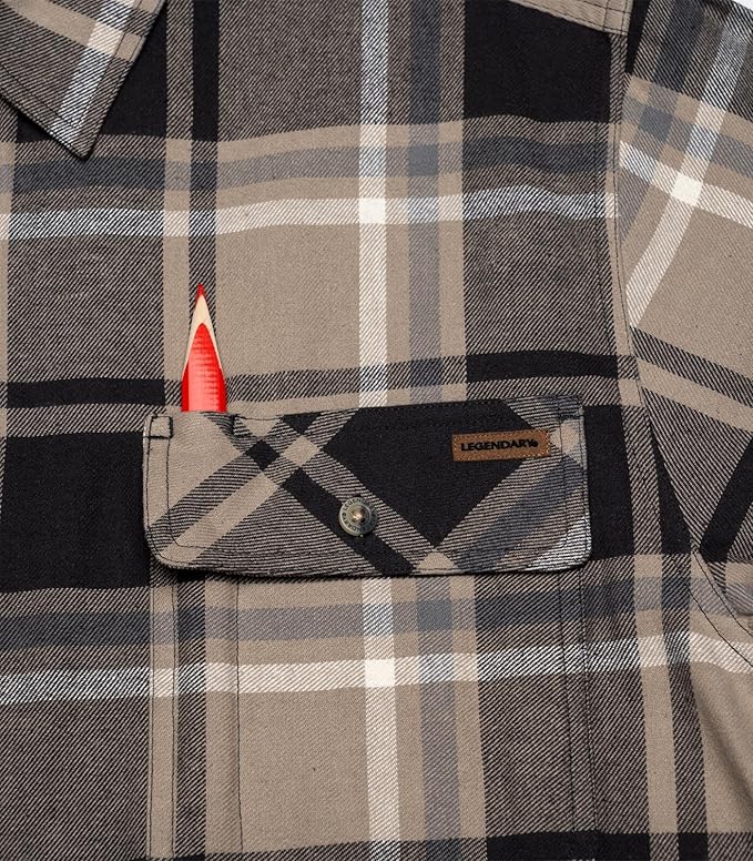 Legendary Whitetails Mens Long Sleeve Button Down 100% Cotton Flannel Shirt