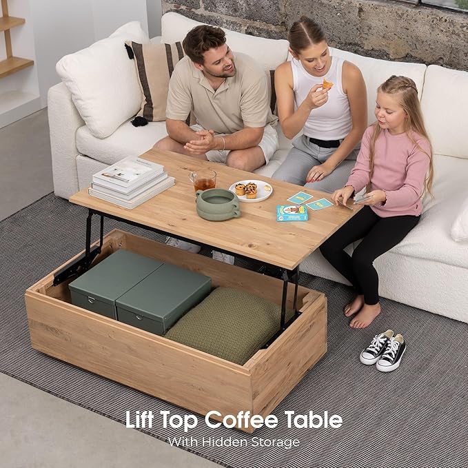 Transformer Table - Solid Wood Extendable Dining Table, Seats 2-12, Expandable Dining Room Table, Space-Saving Furniture, Kitchen and Dining Room Furniture (Natural, Table + Coffee Table)