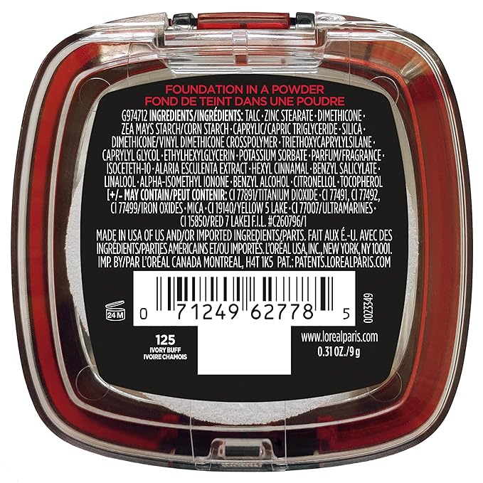 L'Oreal Paris Makeup Infallible Fresh Wear Foundation in a Powder, Up to 24H Wear, Waterproof, Ivory Buff, 0.31 oz. (Packaging May Vary)