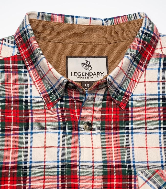Legendary Whitetails Mens Long Sleeve Button Down 100% Cotton Flannel Shirt