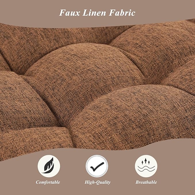 Bench Cushion for Indoor Furniture 48x19 inch Rectangle Bench Seat Cushion for Bay Window Entryway Bench Thick Textured Chair Cushion with Non-Slip Backing 1 Pack, Light Brown