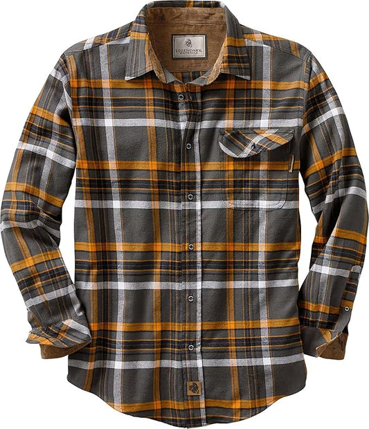 Legendary Whitetails Mens Long Sleeve Button Down 100% Cotton Flannel Shirt