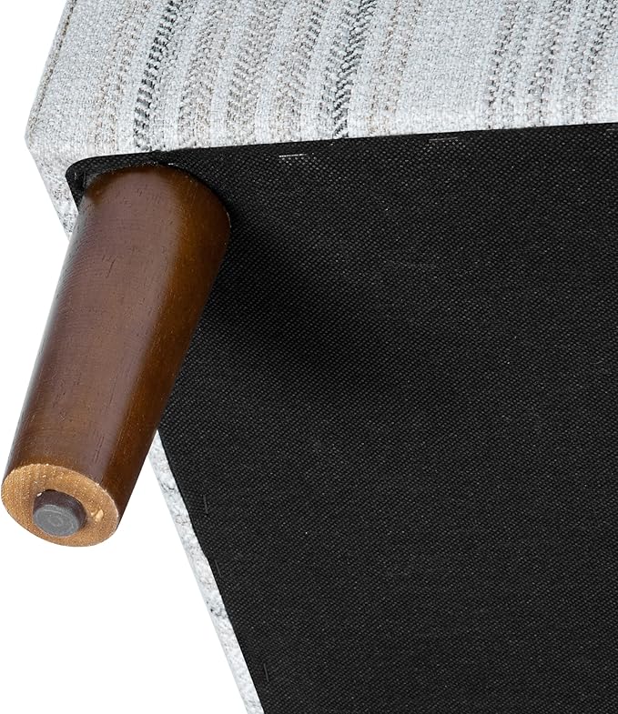 HomePop Malmo Bench - Gray Striped Pattern