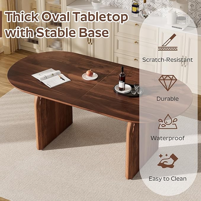 4-Piece Mid-Century Modern Dining Table Set, 63" Walnut Rectangular Table with 2 Dining Chairs & Bench, Dining & Kitchen Room Set for 4, Space-Saving Rustic Dining Set, Beige&Green