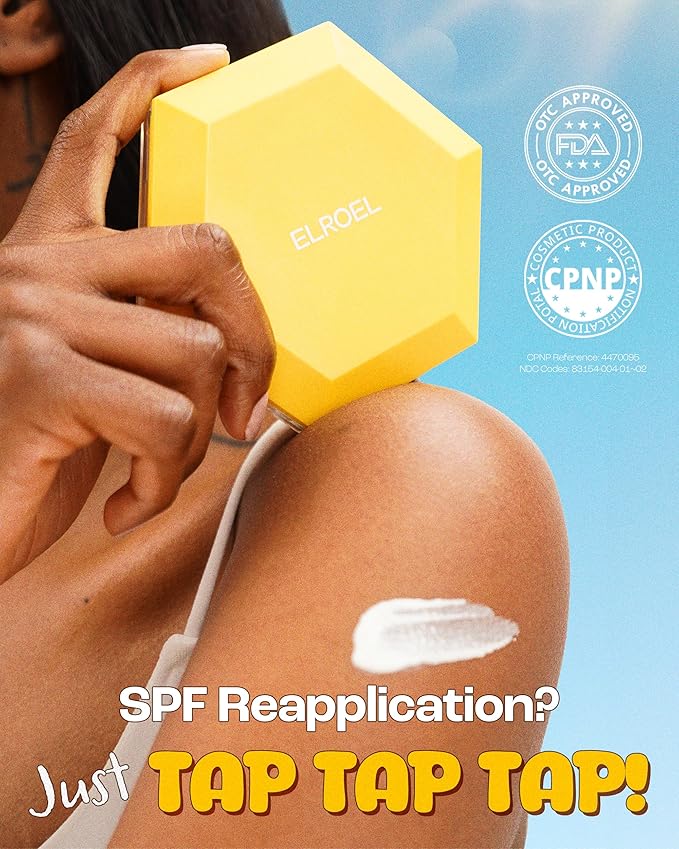 ELROEL Pang Pang Big Sun Cushion Plus Refill - Korean Hypoallergenic & Cooling Face Sunscreen with Puff Sponge - Broad Spectrum SPF50+ PA++++ (0.88 oz)