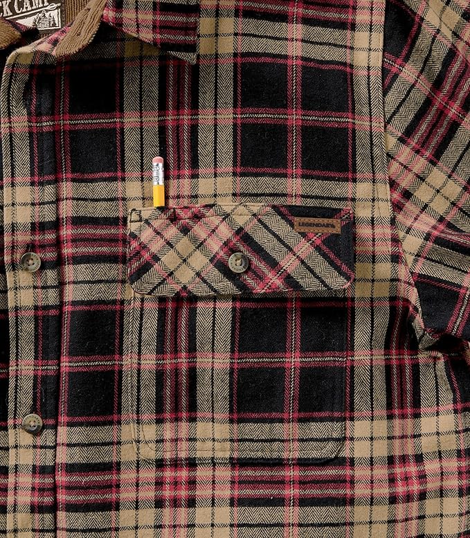 Legendary Whitetails Mens Long Sleeve Button Down 100% Cotton Flannel Shirt