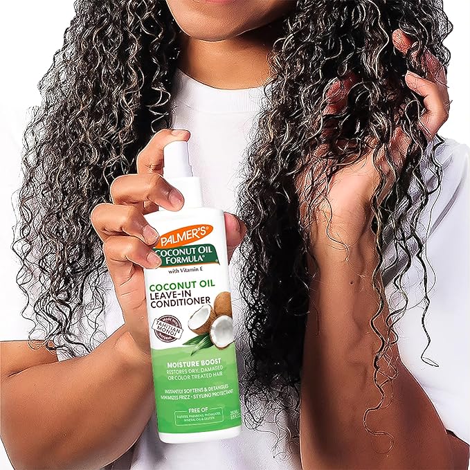 Palmer's Coconut Oil Formula Moisture Boost Leave-In Conditioner Spray, Instantly Detangle, Hydrate and Strengthen Textured and Curly Hair, 8.5 Ounce