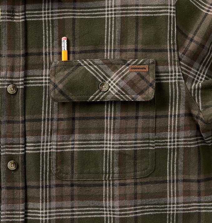 Legendary Whitetails Mens Long Sleeve Button Down 100% Cotton Flannel Shirt