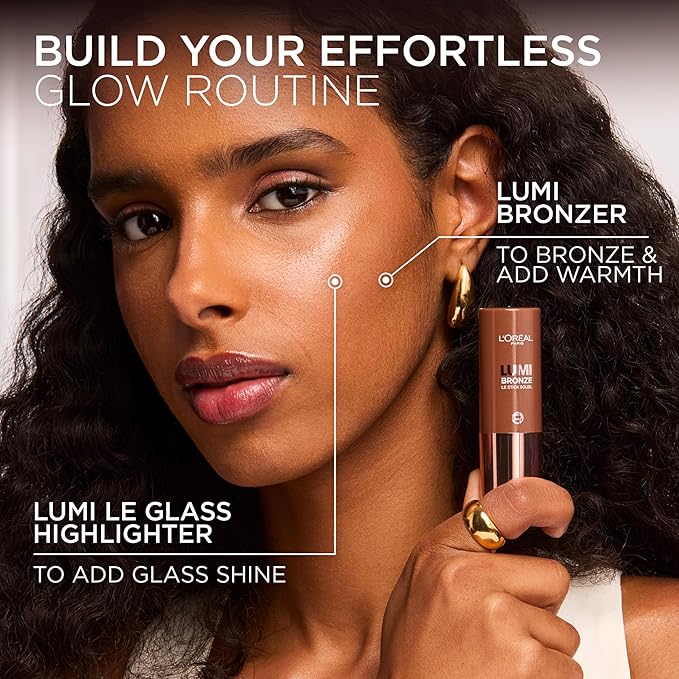 L'Oreal Paris Lumi Bronze Le Stick Soleil Bronzer Stick, Cream-To-Powder Bronzer For A Sunkissed Face Makeup Glow, 100 Sunkissed Rosé