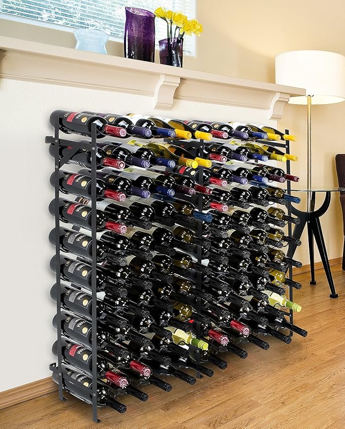 Sorbus Wine Rack Freestanding Floor - Wine Bottle Holder Holds 100 Bottles of Wine - 100 Bottle Capacity Wine Storage for Any Bar, Wine Cellar, Kitchen, Dining Room