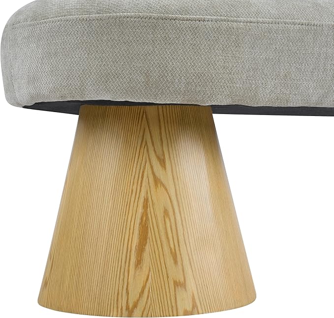Christopher Knight Home Manila Chenille Upholstered Dining Bench, Modern Ottoman Bench, Wooden Entryway Bench, Comfort Long Spfa Footstool for Living Room Dining Room, No Assembly Needed, Oatmeal