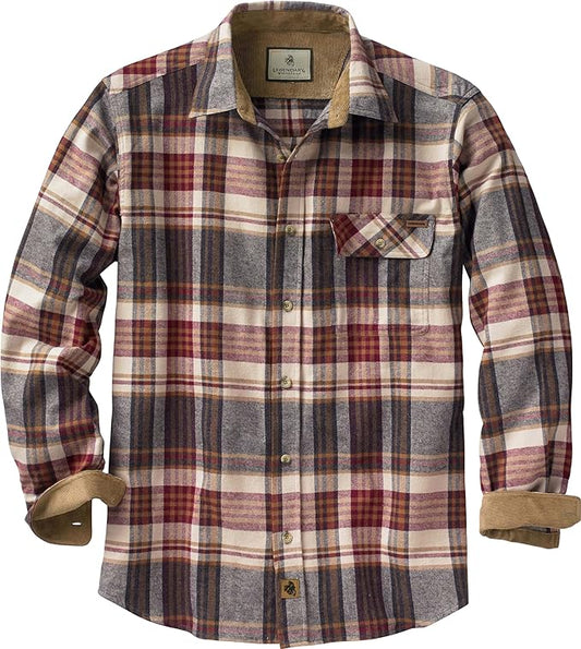 Legendary Whitetails Mens Long Sleeve Button Down 100% Cotton Flannel Shirt