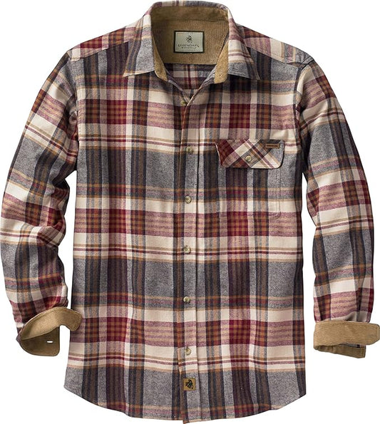 Legendary Whitetails Mens Long Sleeve Button Down 100% Cotton Flannel Shirt