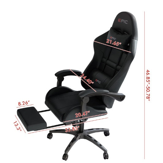 4supply Ergonomic Gaming Chair In Breathable PU Leather With High-density Foam Cushions